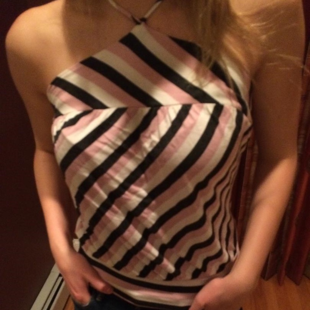 Arden B. Striped Halter Top